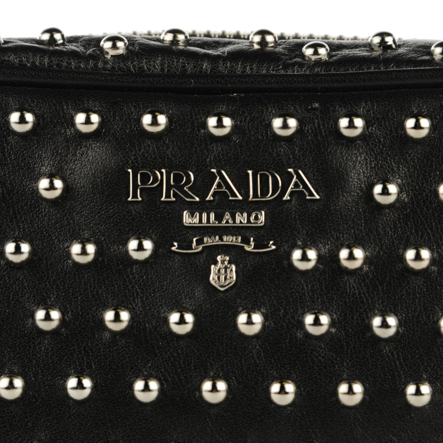 Calfskin Studded Crossbody Bag Nero Black