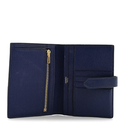 Hermes Chevre Mysore Bearn Compact Wallet Bleu Encre 5 of 12
