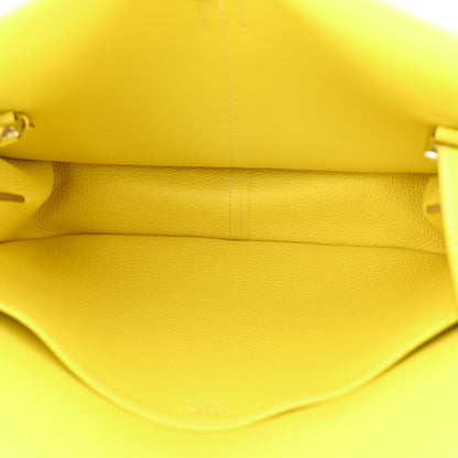 Hermes Taurillon Clemence Halzan 31 Lime 5 of 10