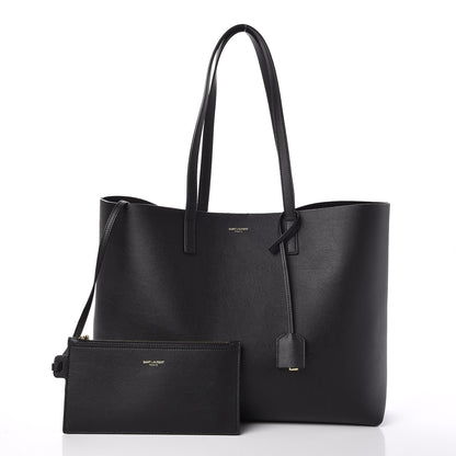 Saint Laurent Calfskin Large Shopping Tote Black 3 of 8