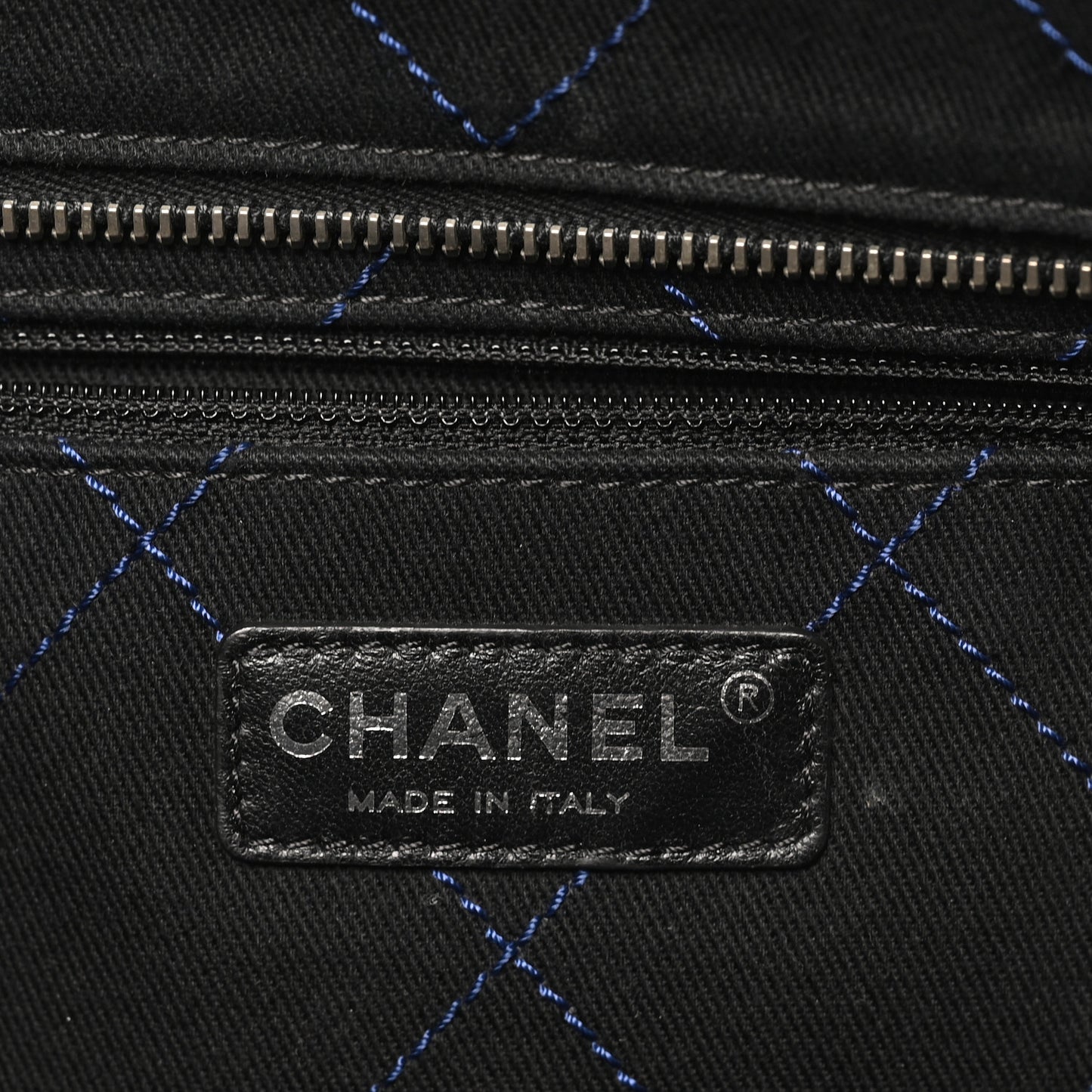 Grained Calfskin Shopping Fever Tote Blue