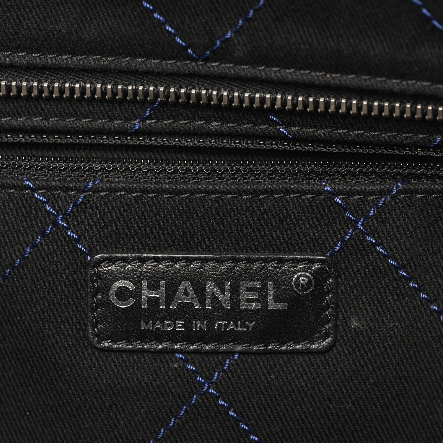 Chanel Grained Calfskin Shopping Fever Tote Blue 8 of 11