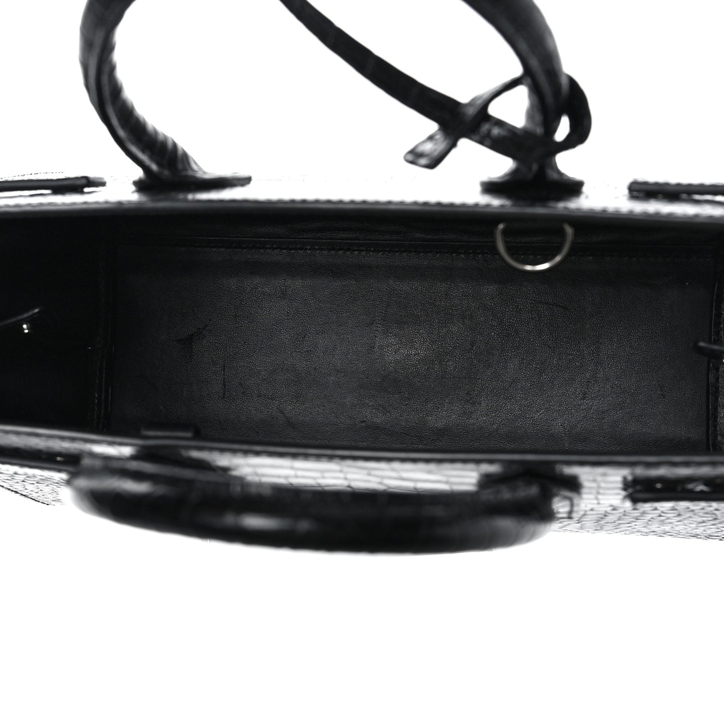 Calfskin Crocodile Embossed Baby Sac De Jour Black