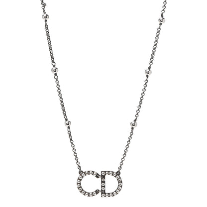 Christian Dior Metal Logo CD Necklace Ruthenium 1 of 3