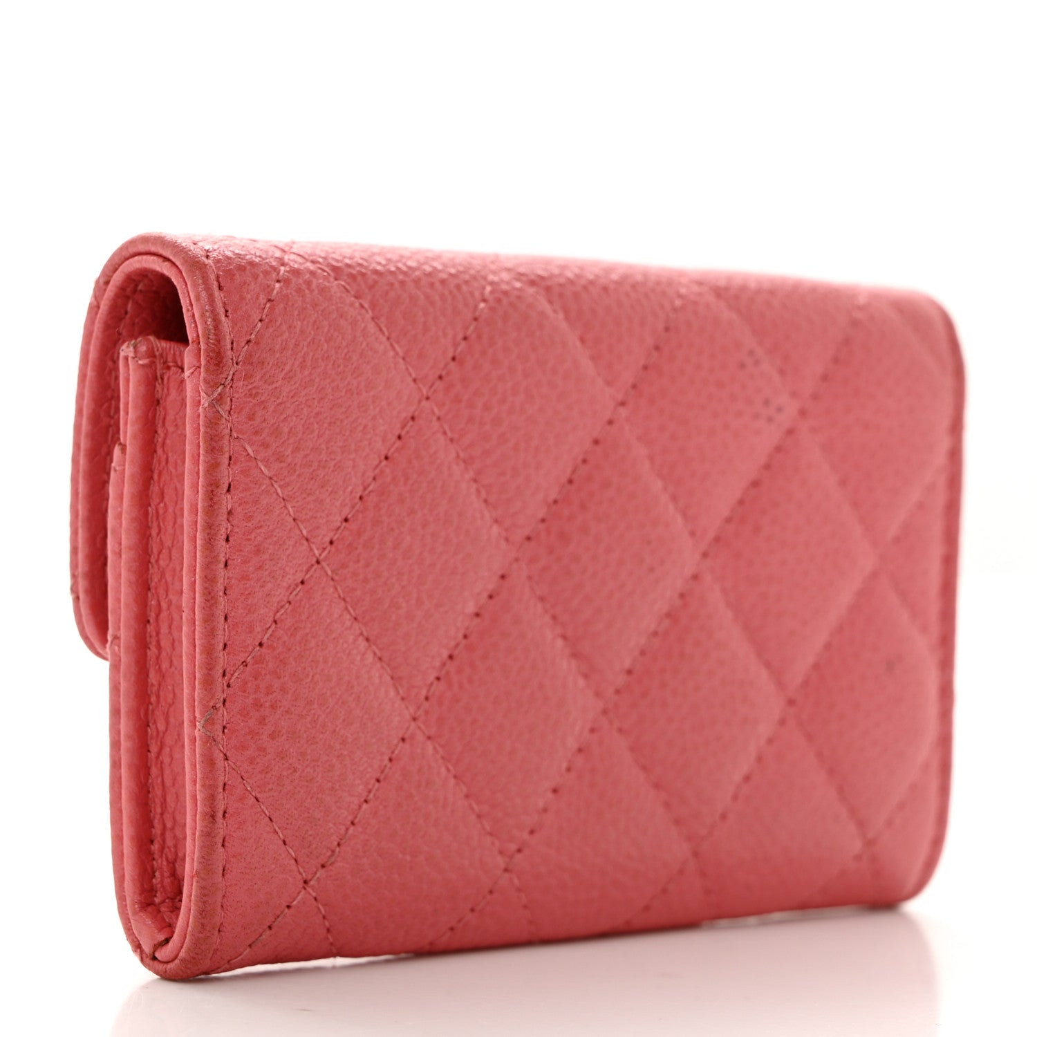 Chanel Caviar Quilted Flap Card Holder Pink 3 of 14