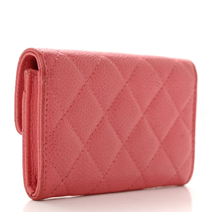 Chanel Caviar Quilted Flap Card Holder Pink 3 of 14