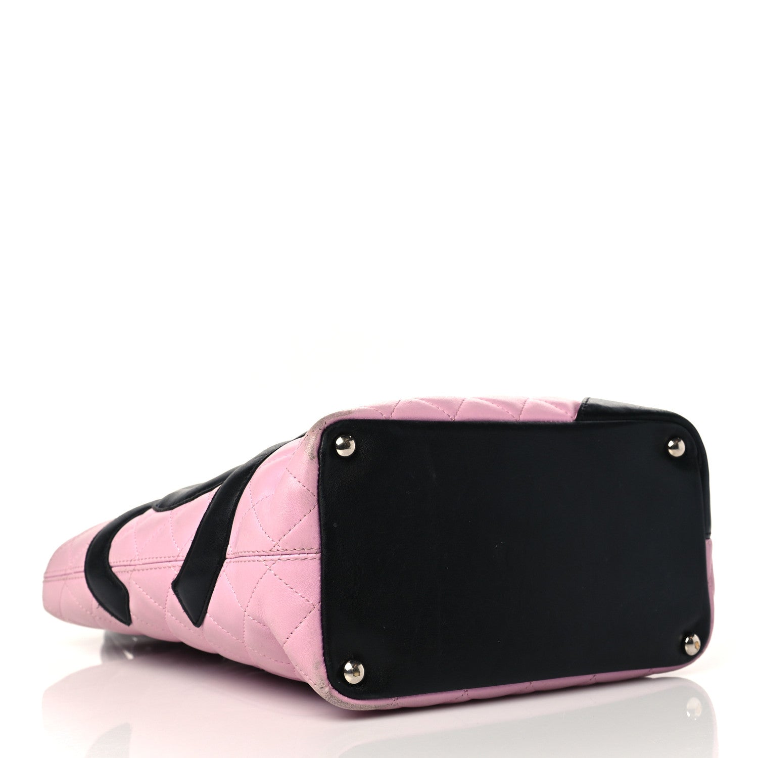 Chanel Calfskin Quilted Medium Cambon Tote Pink Black 4 of 16
