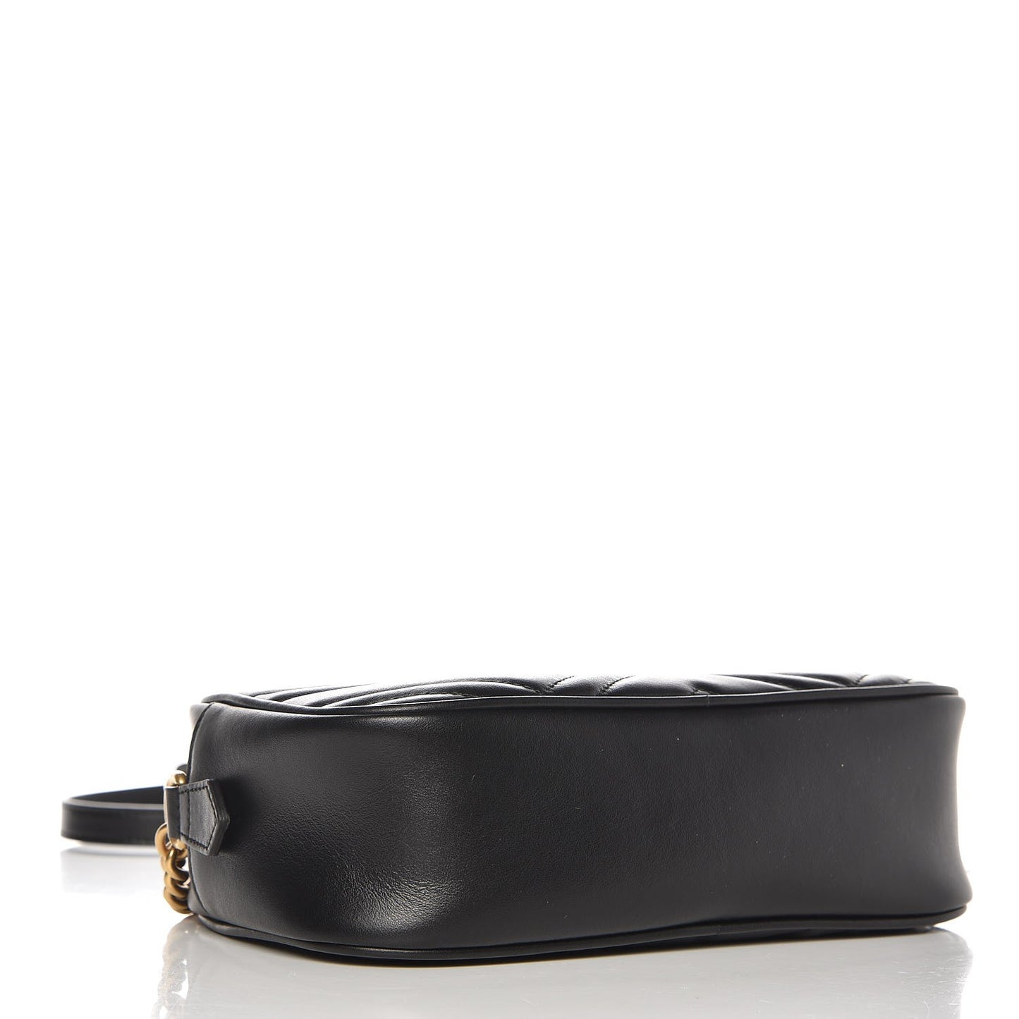 Calfskin Matelasse Small GG Marmont Chain Shoulder Bag Black