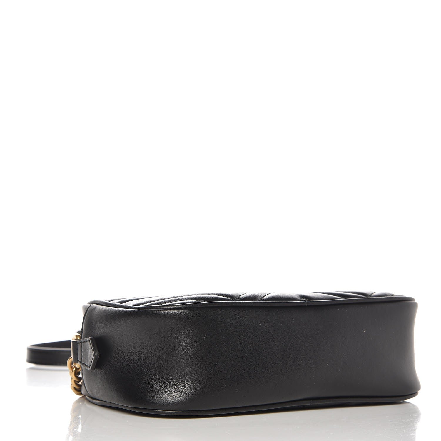 Gucci Calfskin Matelasse Small GG Marmont Chain Shoulder Bag Black 12 of 16