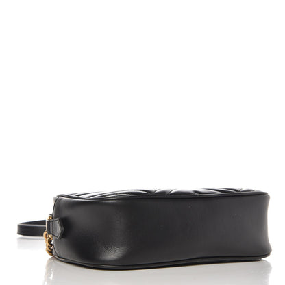 Gucci Calfskin Matelasse Small GG Marmont Chain Shoulder Bag Black 12 of 16