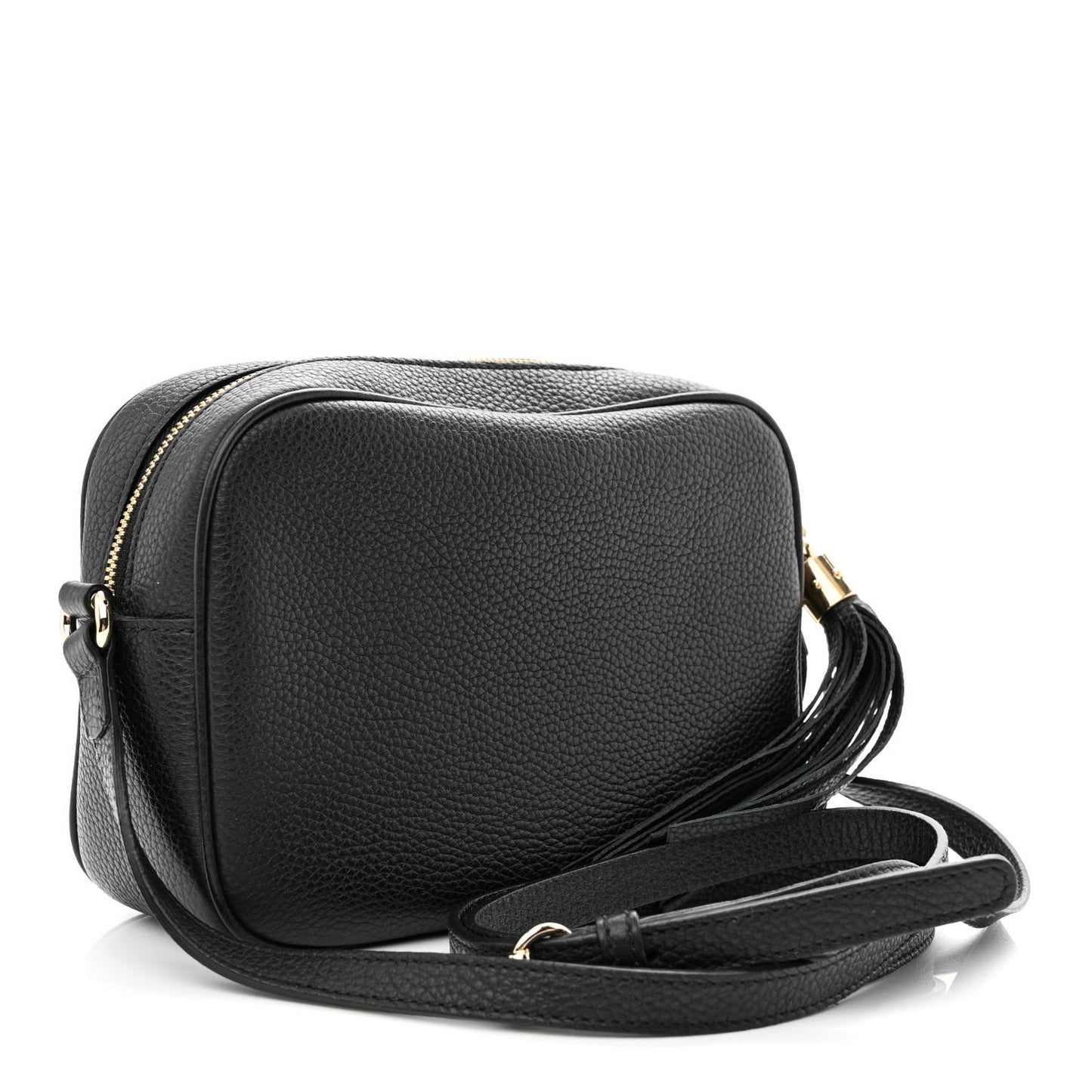 Pebbled Calfskin Small Soho Disco Bag Black