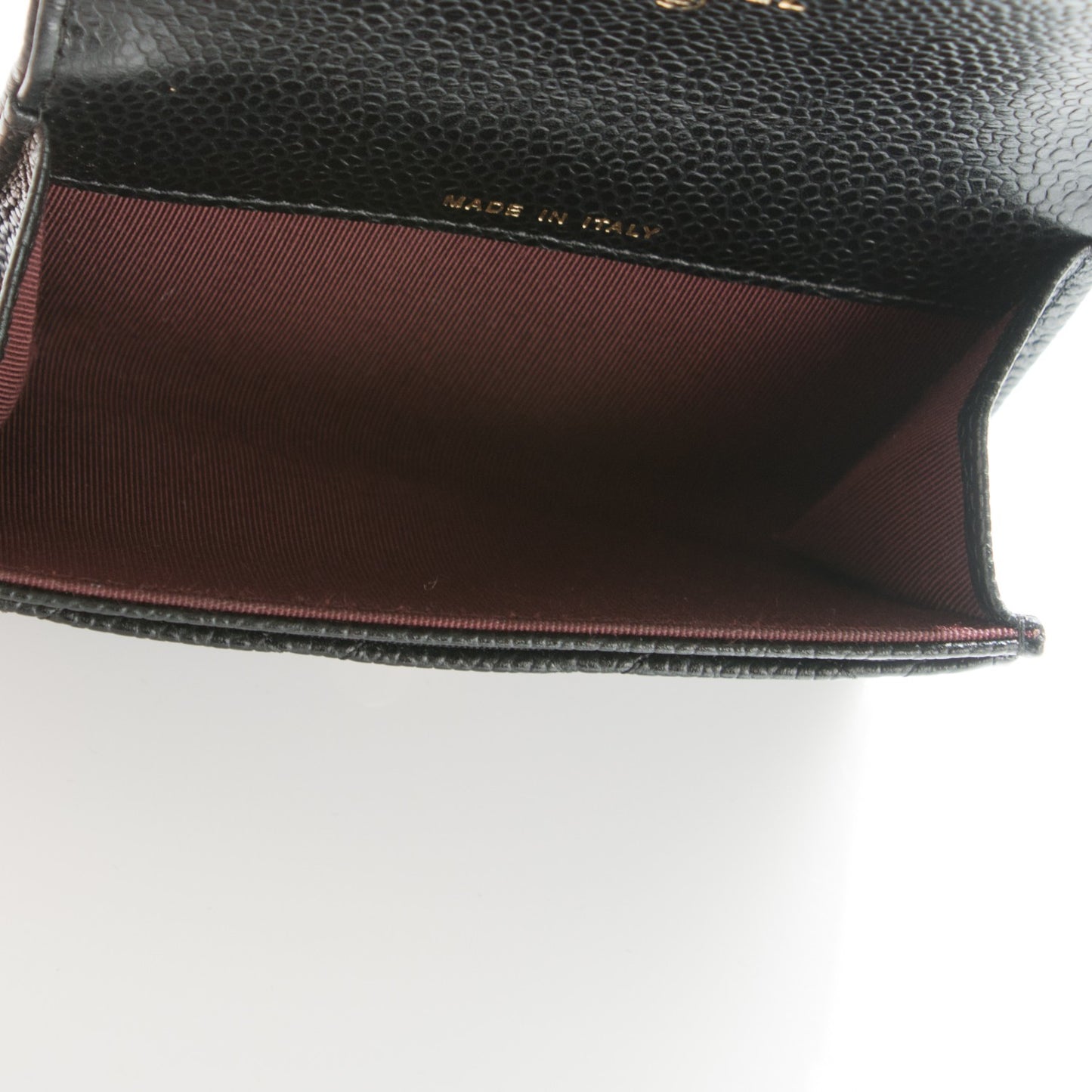 Caviar Quilted Flap Card Holder Black