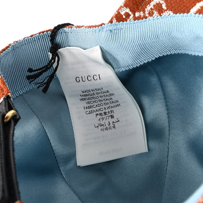 Gucci Canvas Lame GG Monogram Rush Baseball Hat M Burnt Orange Silver 9 of 9