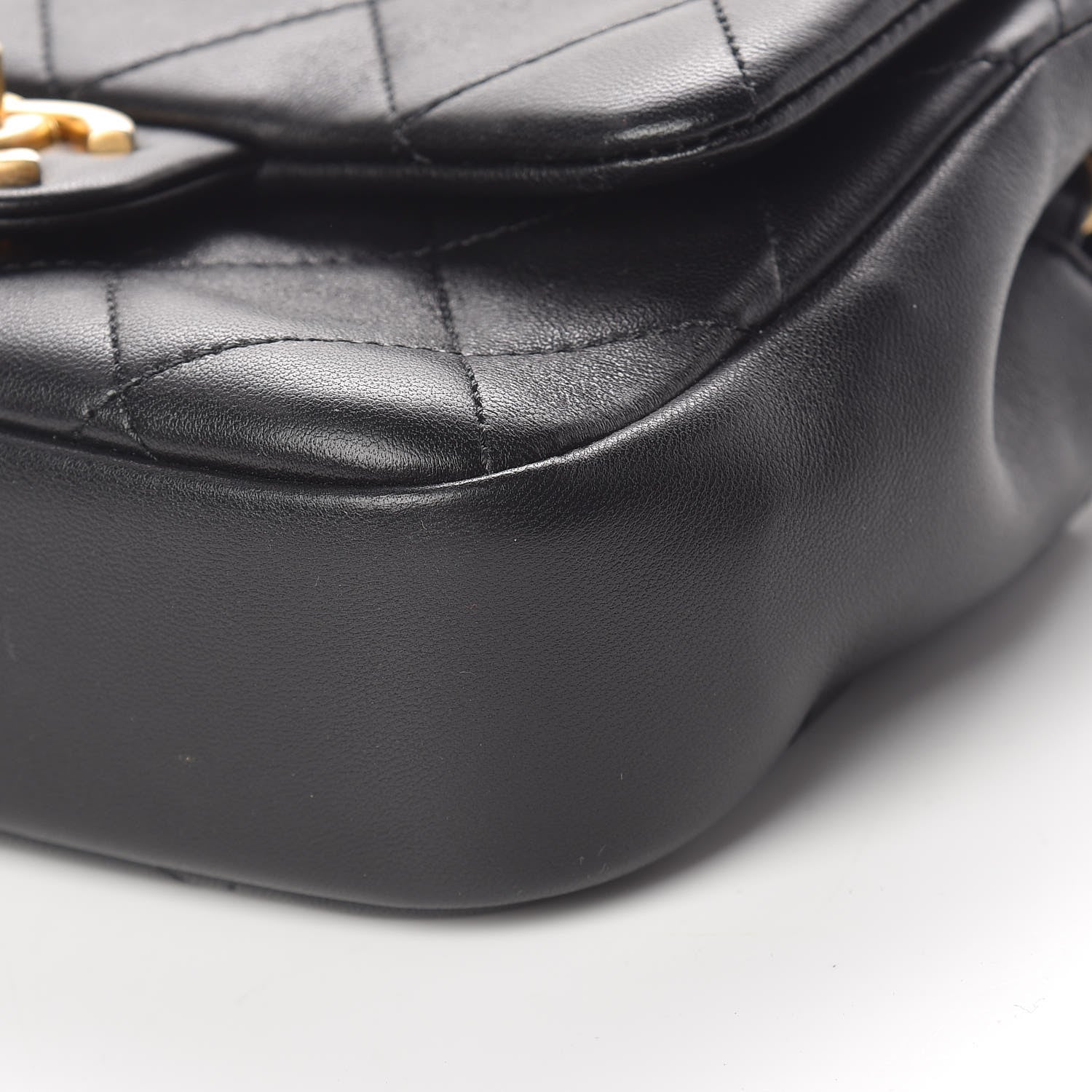 Chanel Lambskin Quilted Small Circular Handle Bag Black 10 of 10
