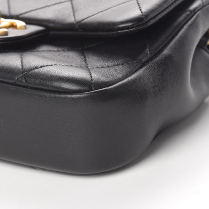 Chanel Lambskin Quilted Small Circular Handle Bag Black 10 of 10