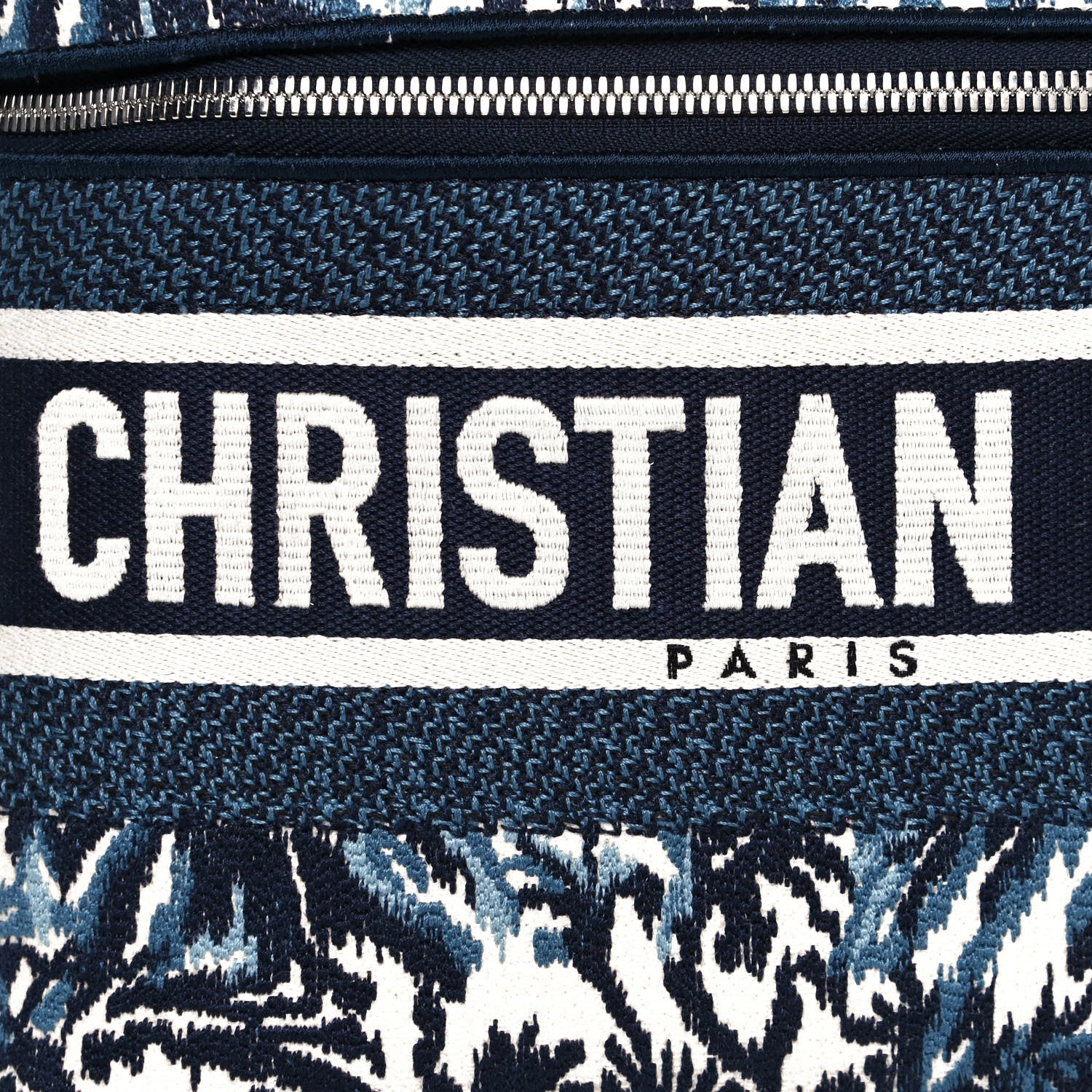 Christian Dior Canvas Embroidered Palm Tree Diortravel Vanity Case Blue Multicolor 8 of 12