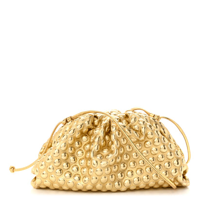 Bottega Veneta Metallic Fabric Bubble Wrap The Mini Pouch Gold 1 of 11