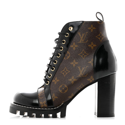 Louis Vuitton Patent Calfskin Monogram Star Trail Ankle Boots 41 Black 1 of 8