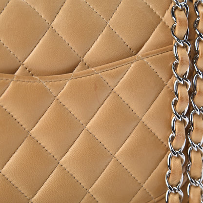 Chanel Lambskin Quilted Medium Double Flap Beige 12 of 16