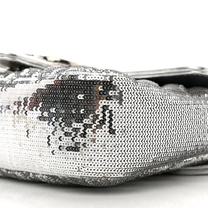 Gucci Sequin Matelasse Small GG Marmont Shoulder Bag Silver 10 of 11