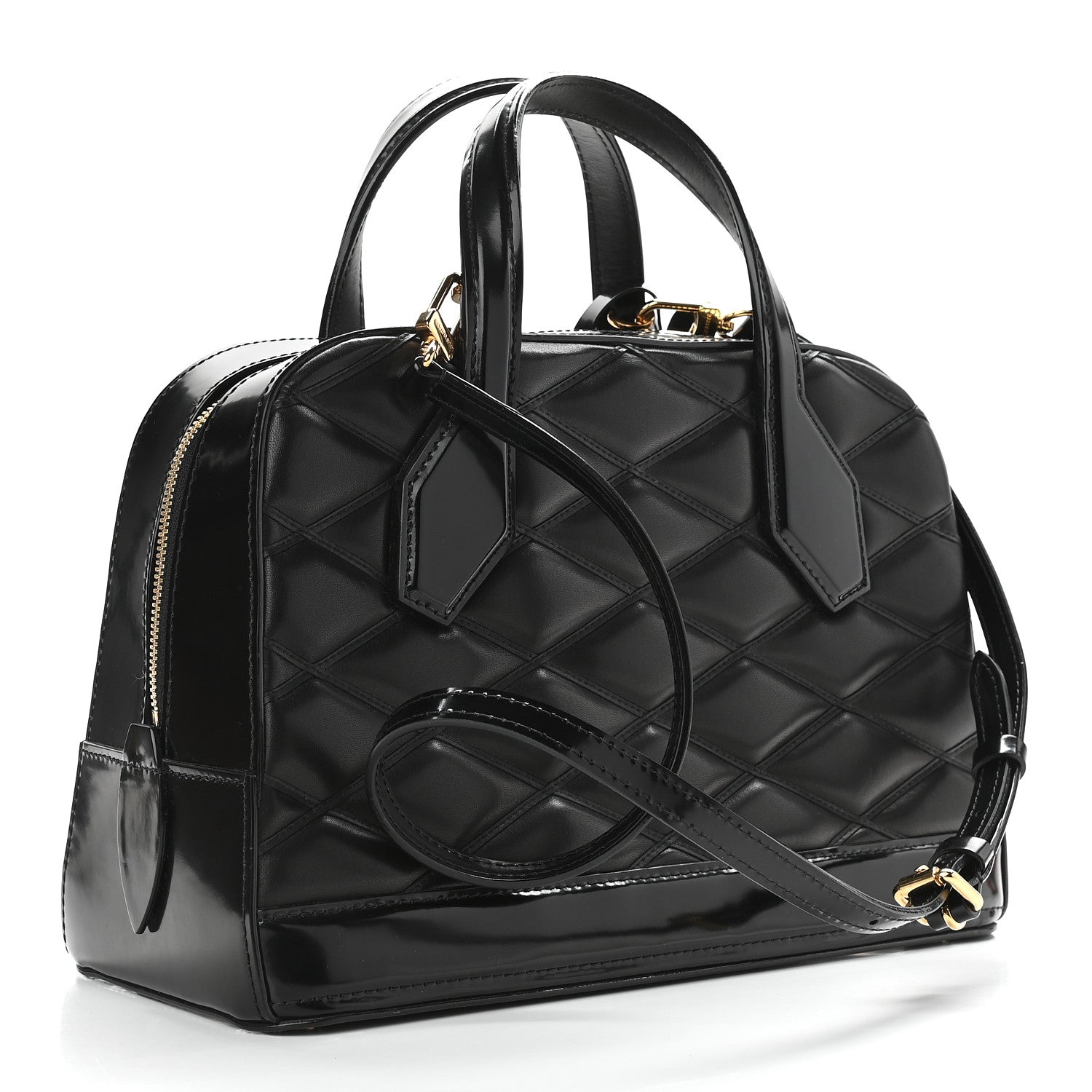 Louis Vuitton Lambskin Malletage Dora PM Black 3 of 9
