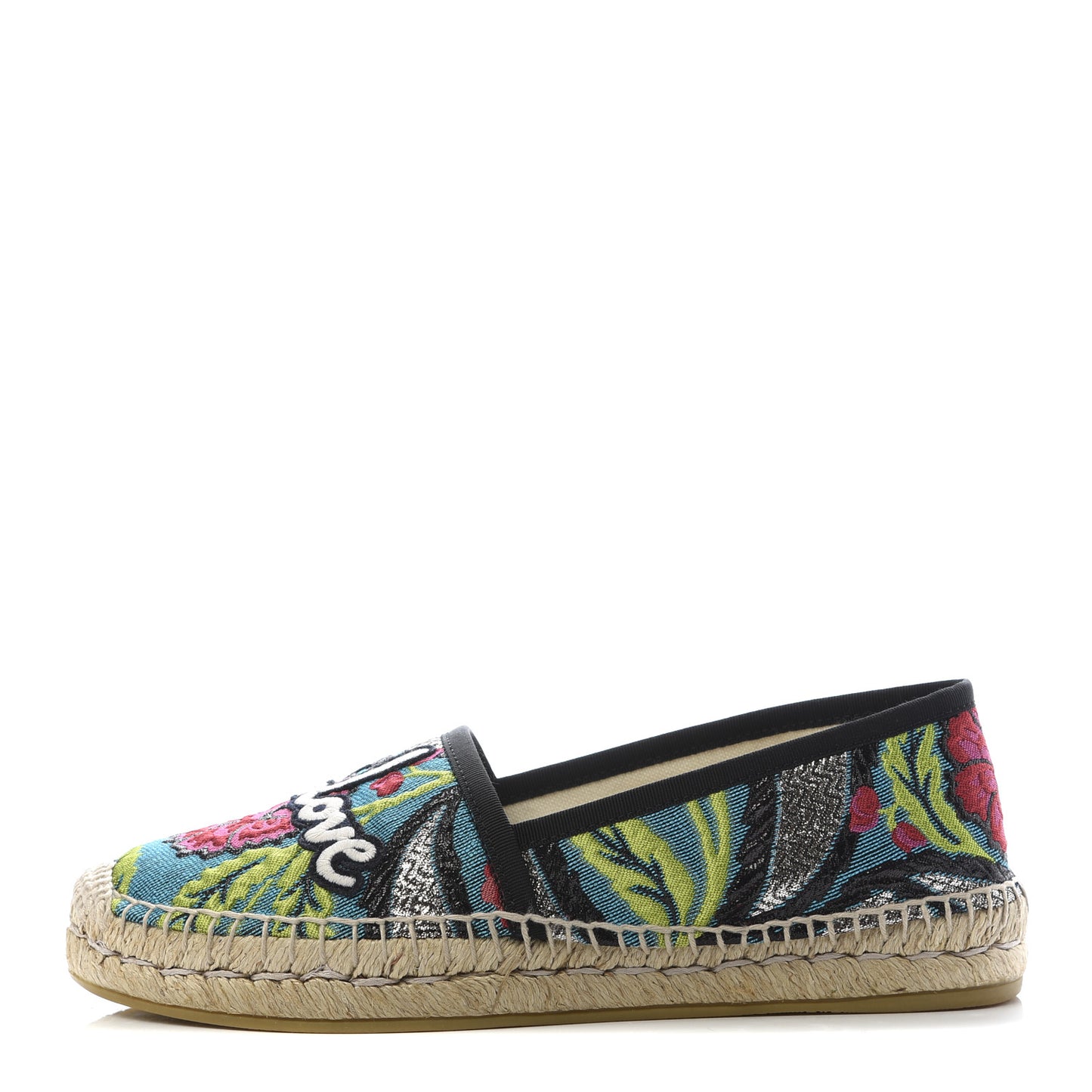 Tapestry Brocade Blind For Love Espadrilles 37 Acquamarine Green Black