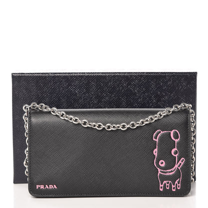Prada Saffiano Pradamalia Mini Chain Bag Black Begonia 10 of 10