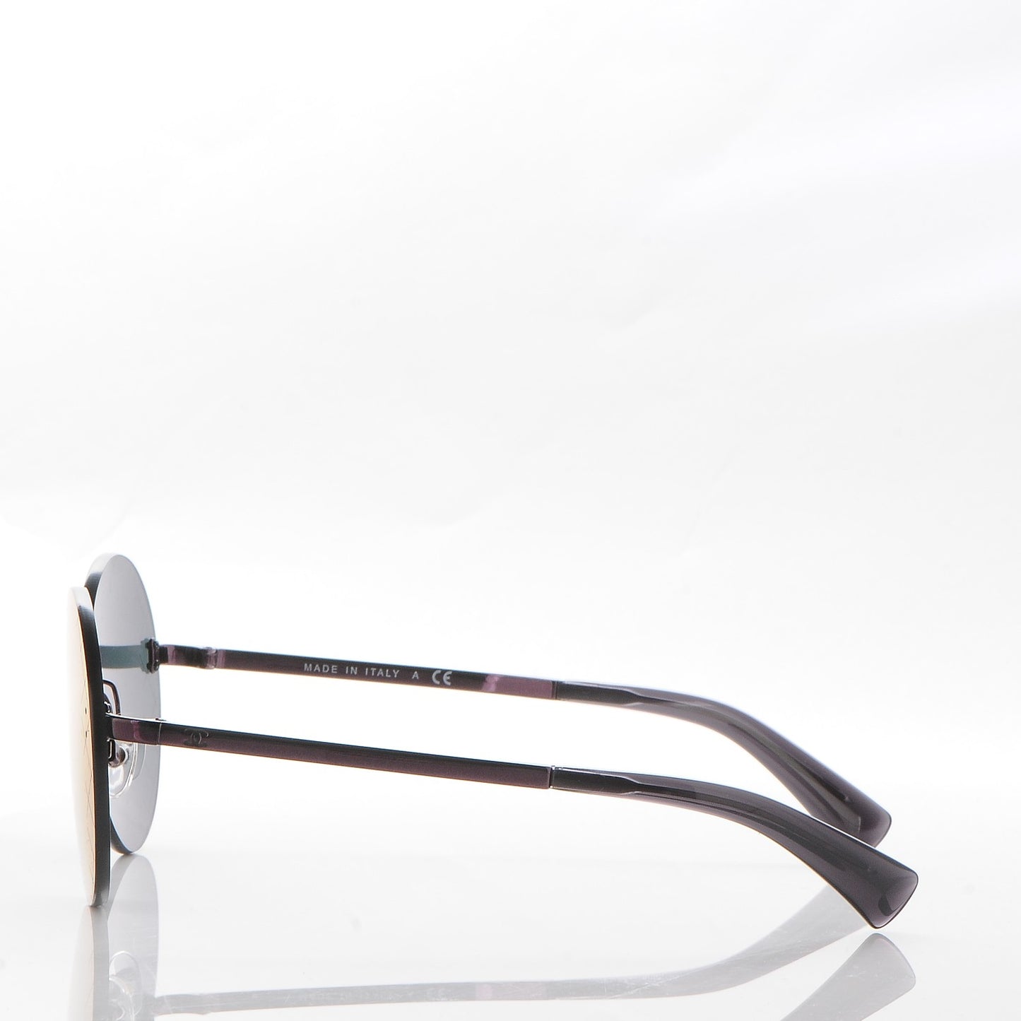 Metal Rimless Round Sunglasses 4216 Bordeaux