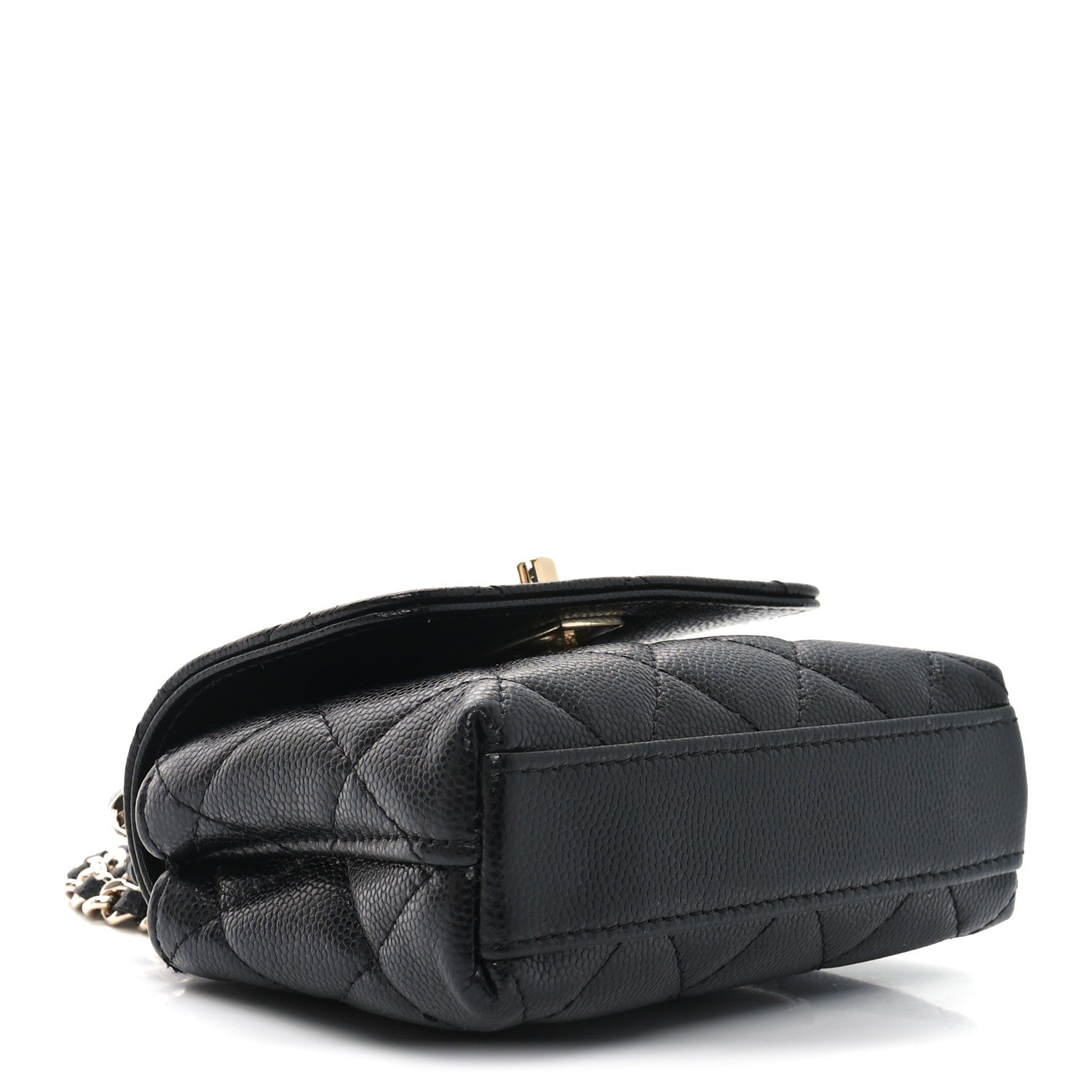 Chanel Caviar Quilted Nano Coco Handle Clutch With Chain Black 4 of 11
