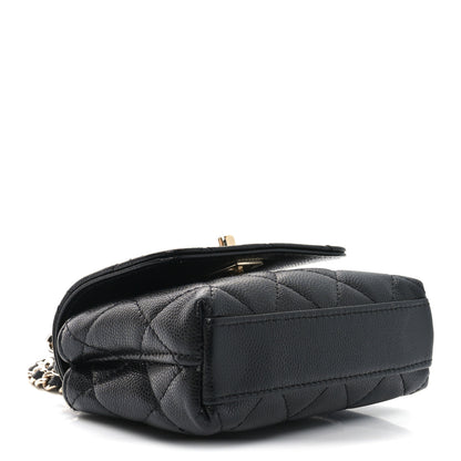 Chanel Caviar Quilted Nano Coco Handle Clutch With Chain Black 4 of 11