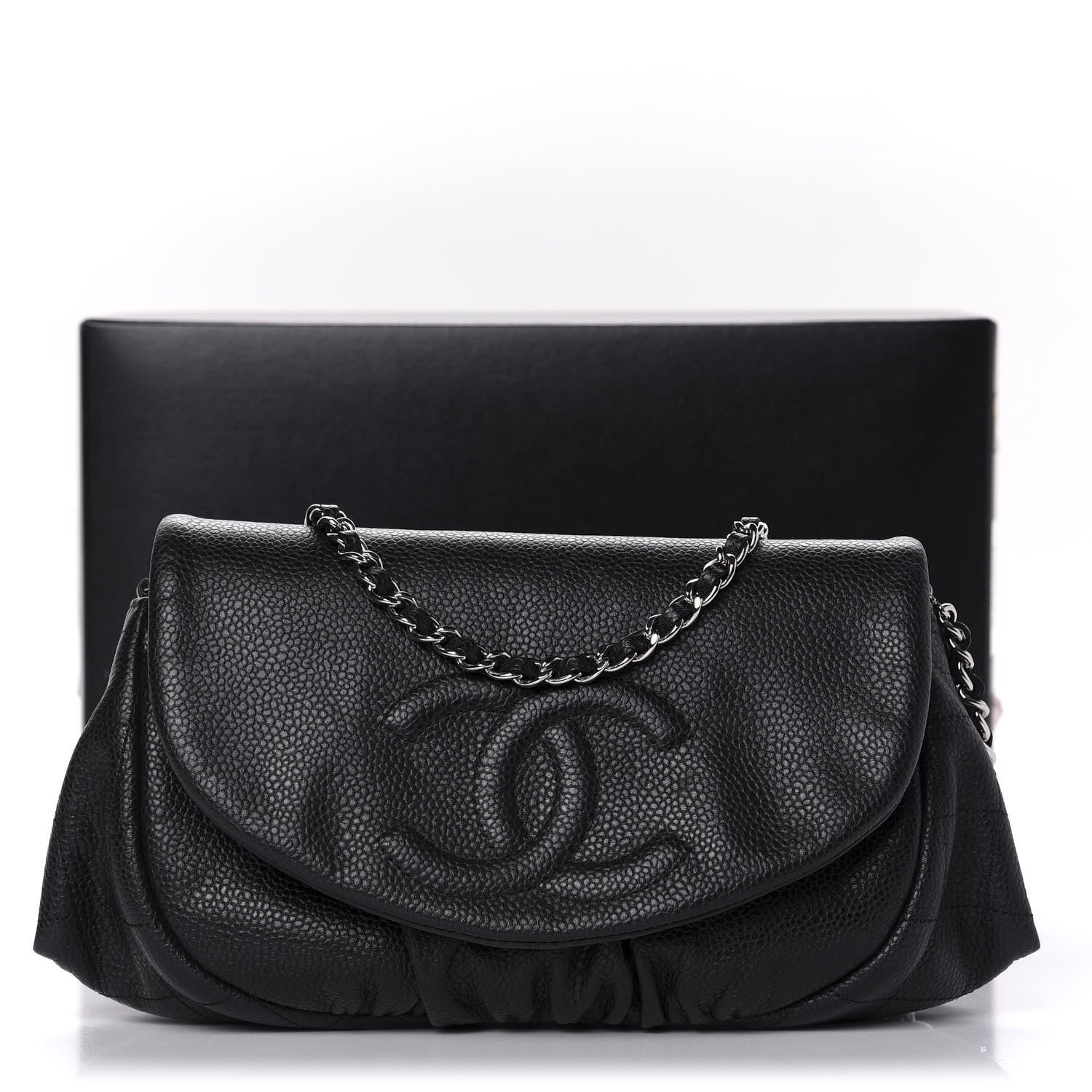 Chanel Caviar Half Moon Wallet On Chain WOC Black 12 of 12