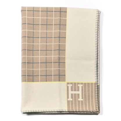Hermes Wool Cashmere Avalon Passe-Passe Blanket Naturel 1 of 3