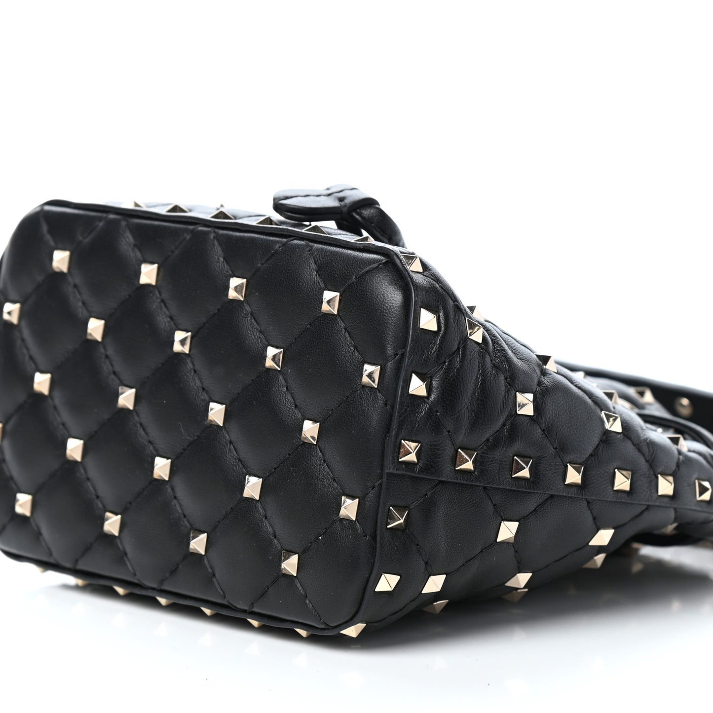 Nappa Mini Rockstud Spike Bucket Bag Black
