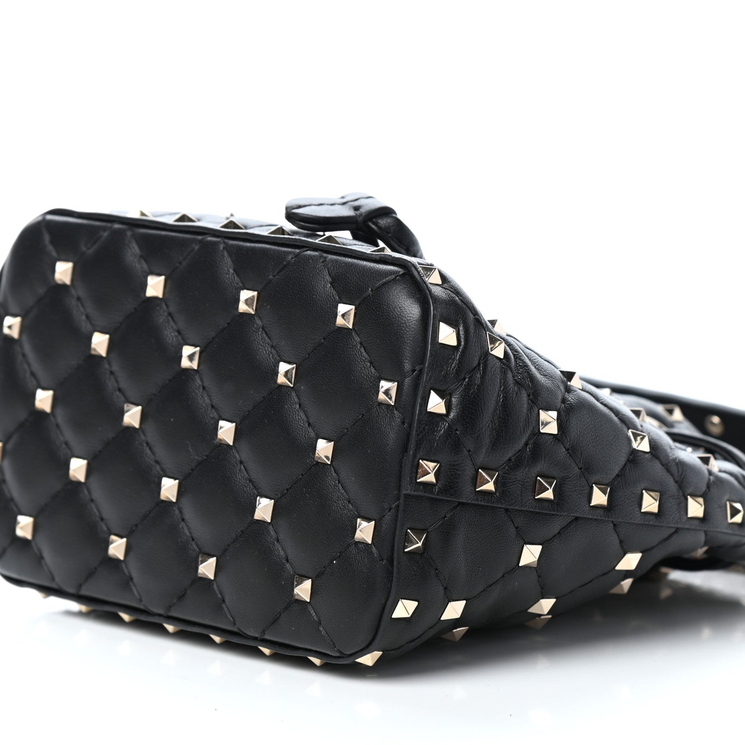 Valentino Garavani Nappa Mini Rockstud Spike Bucket Bag Black 8 of 8