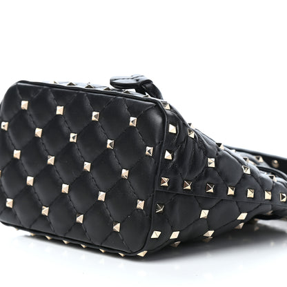 Valentino Garavani Nappa Mini Rockstud Spike Bucket Bag Black 8 of 8