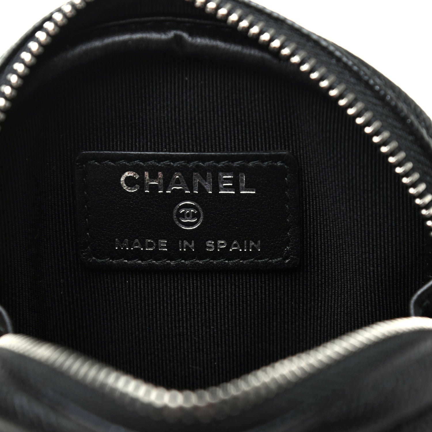 Chanel Iridescent Caviar Quilted Zip Around Classic Coin Purse Black 7 of 9