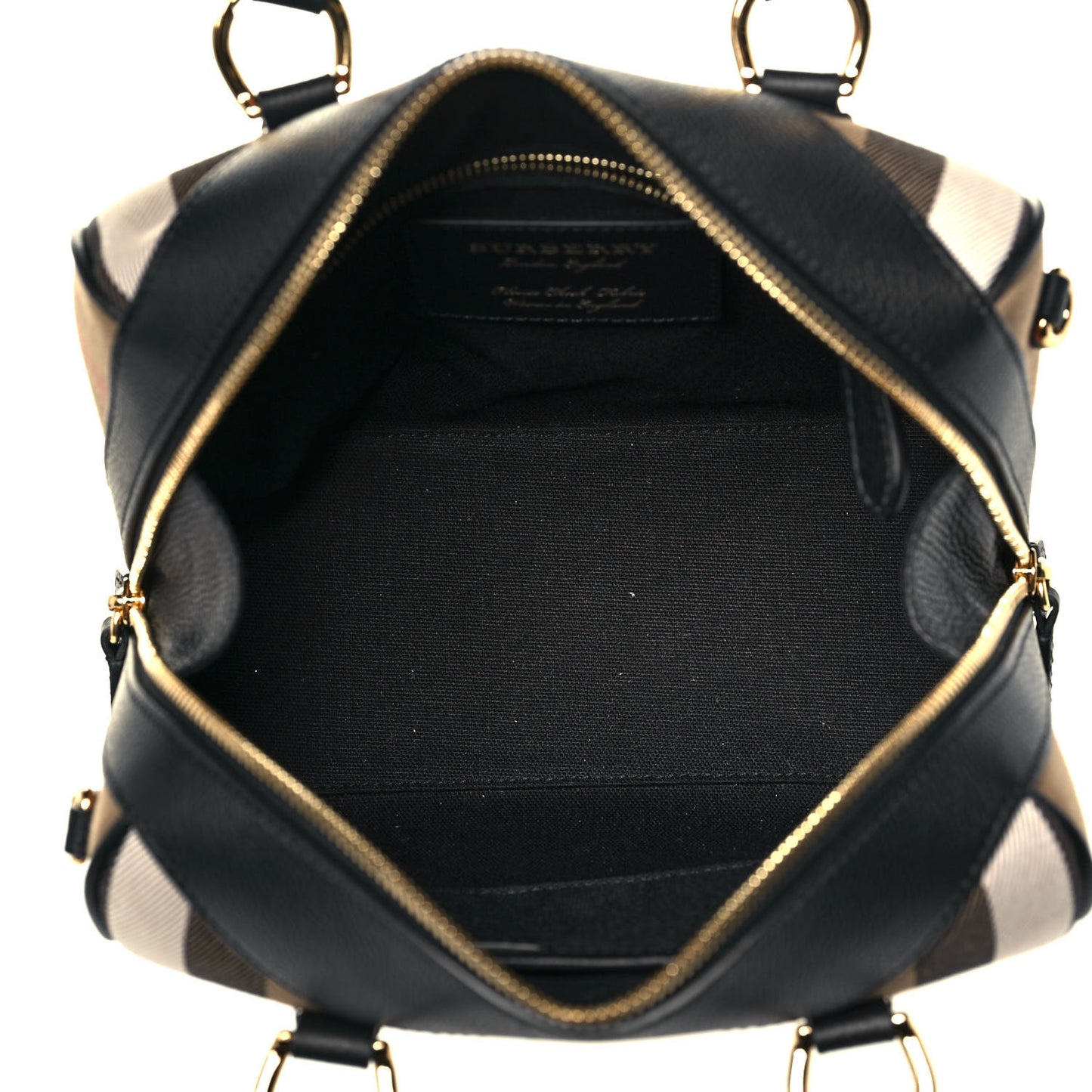 House Check Derby Calfskin Small Alchester Bowling Bag Black