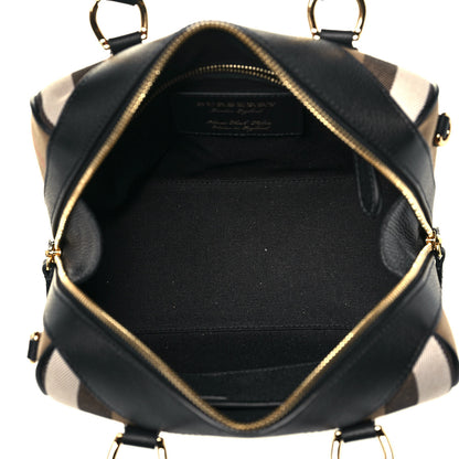 Burberry House Check Derby Calfskin Small Alchester Bowling Bag Black 5 of 12