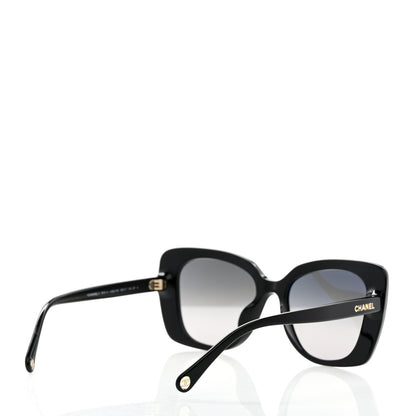 Chanel Acetate Polarized Rectangle Sunglasses 5504A Black 4 of 7