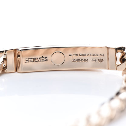 Hermes 18K Rose Gold Diamond PM Kelly Gourmette Bracelet SH 4 of 5