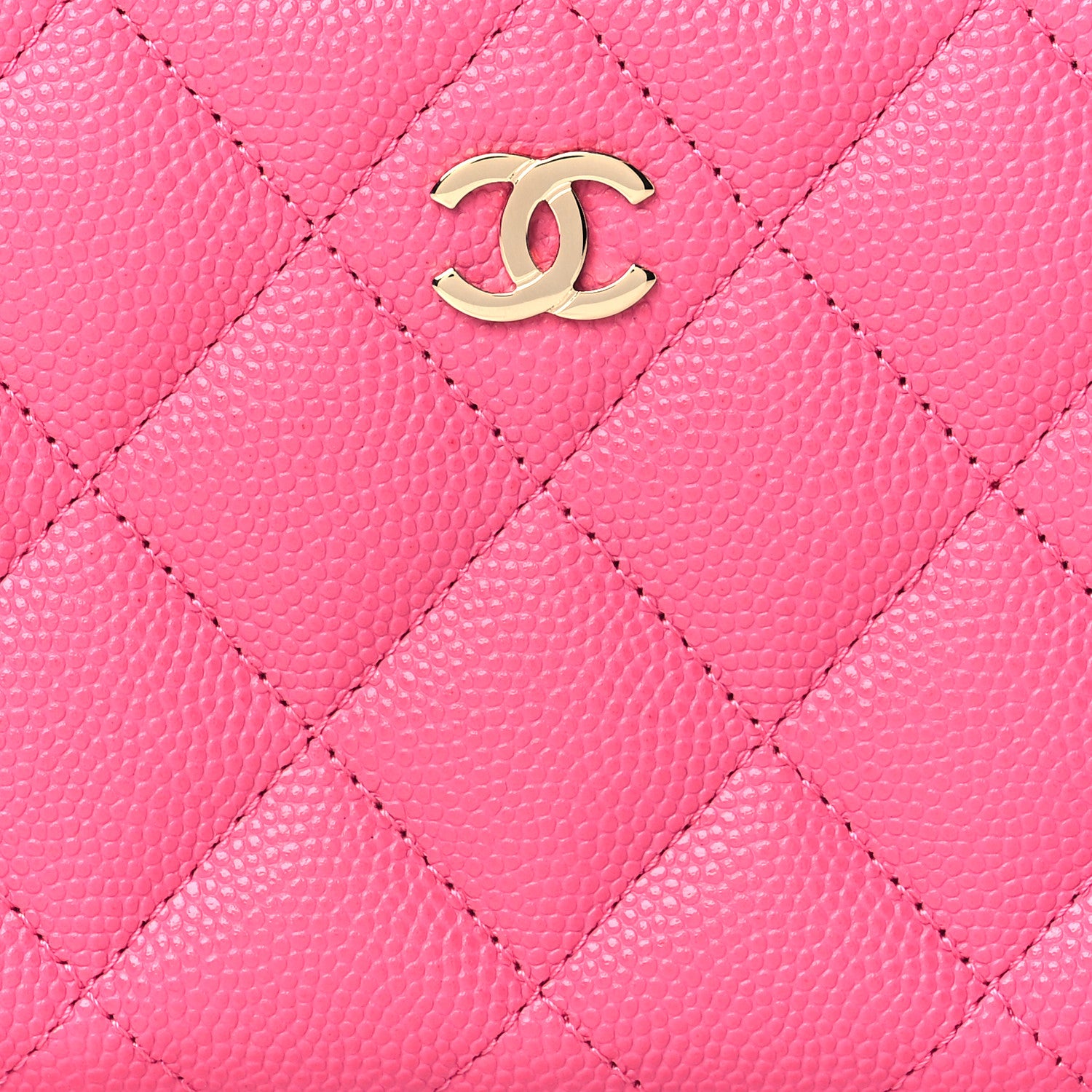 Chanel Caviar Quilted Medium Zip Around Wallet Pink 9 of 10