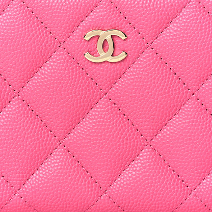 Chanel Caviar Quilted Medium Zip Around Wallet Pink 9 of 10