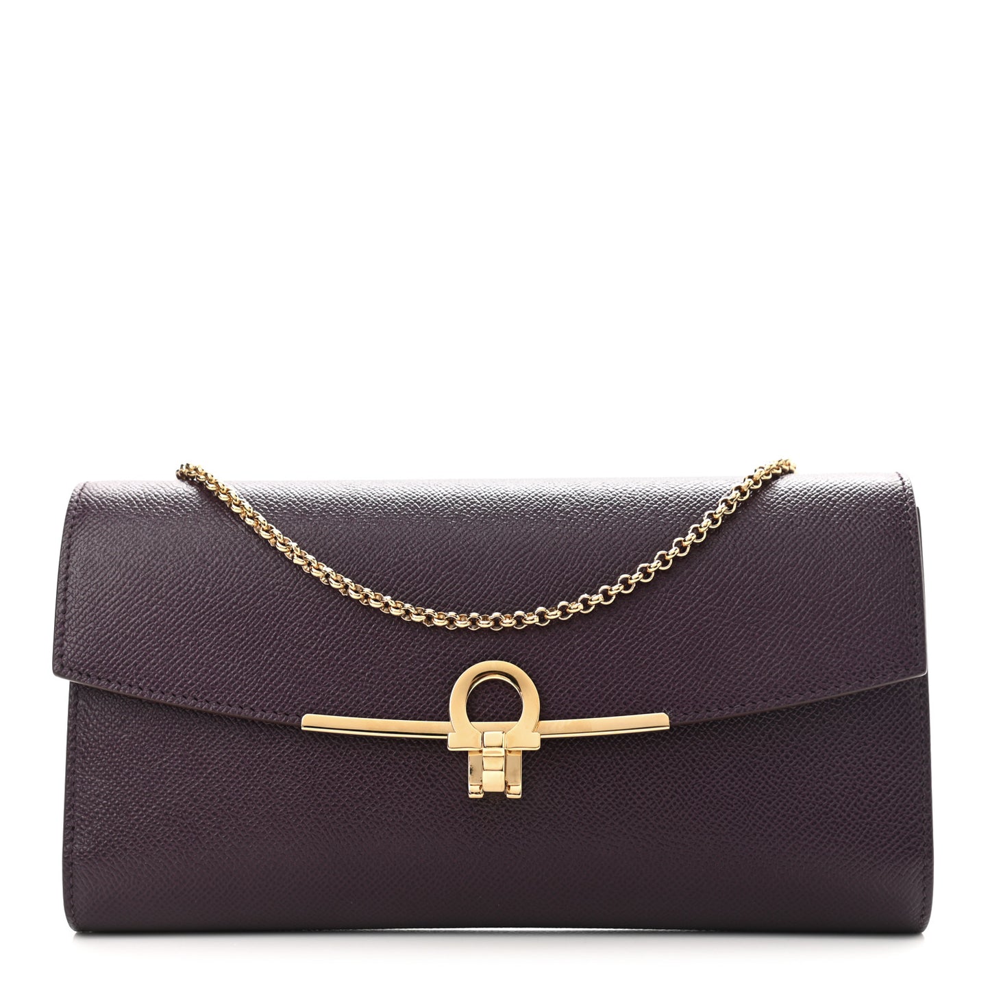 Hammered Calfskin Gancini Icona Mini Bag Blackberry
