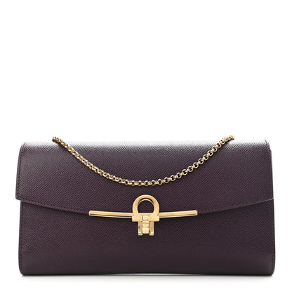 Salvatore Ferragamo Hammered Calfskin Gancini Icona Mini Bag Blackberry 1 of 17