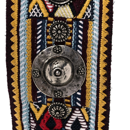 Christian Dior Canvas Embroidered Studded Bohemian Shoulder Strap Yellow 5 of 6
