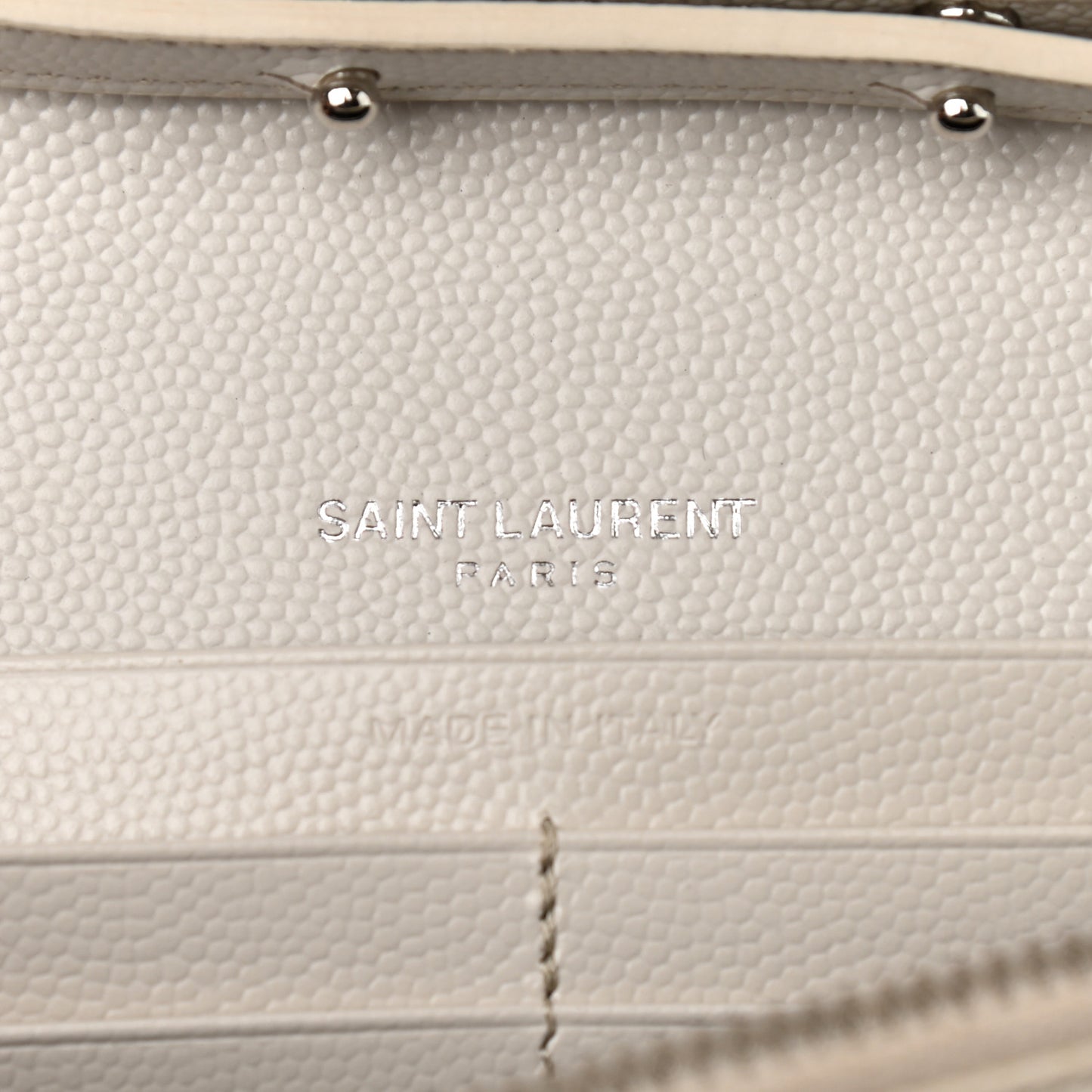 Grain De Poudre Matelasse Chevron Monogram Chain Wallet Crema Soft