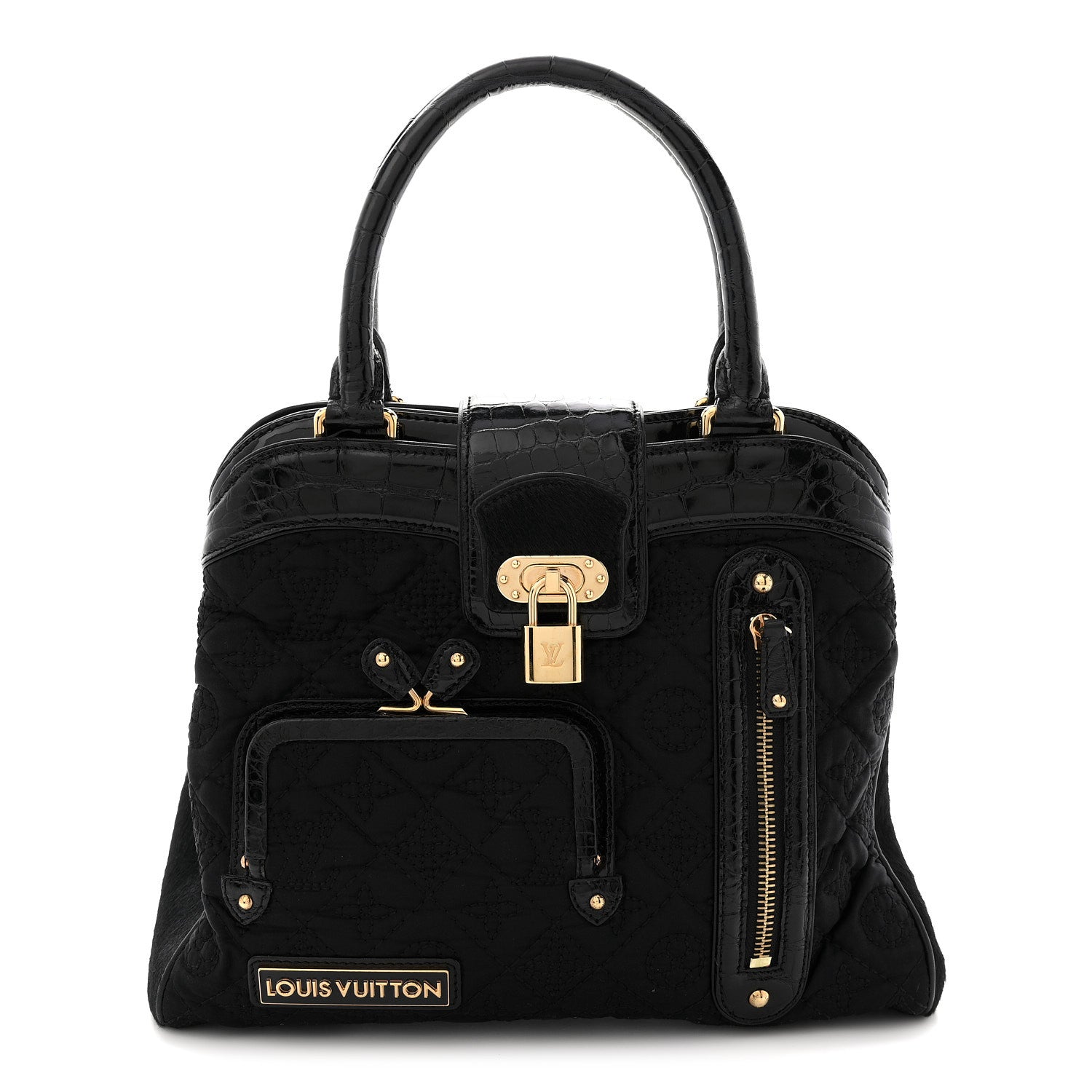 Louis Vuitton Monogram Silk Pony Hair Alligator Trim Linda Black 1 of 9