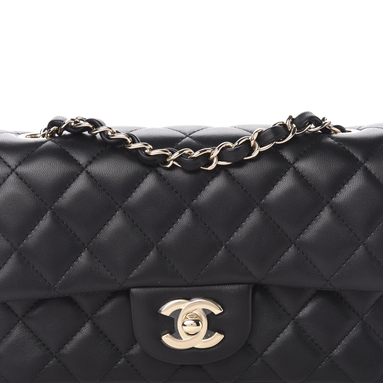Chanel Lambskin Quilted Mini Rectangular Flap Black 10 of 11
