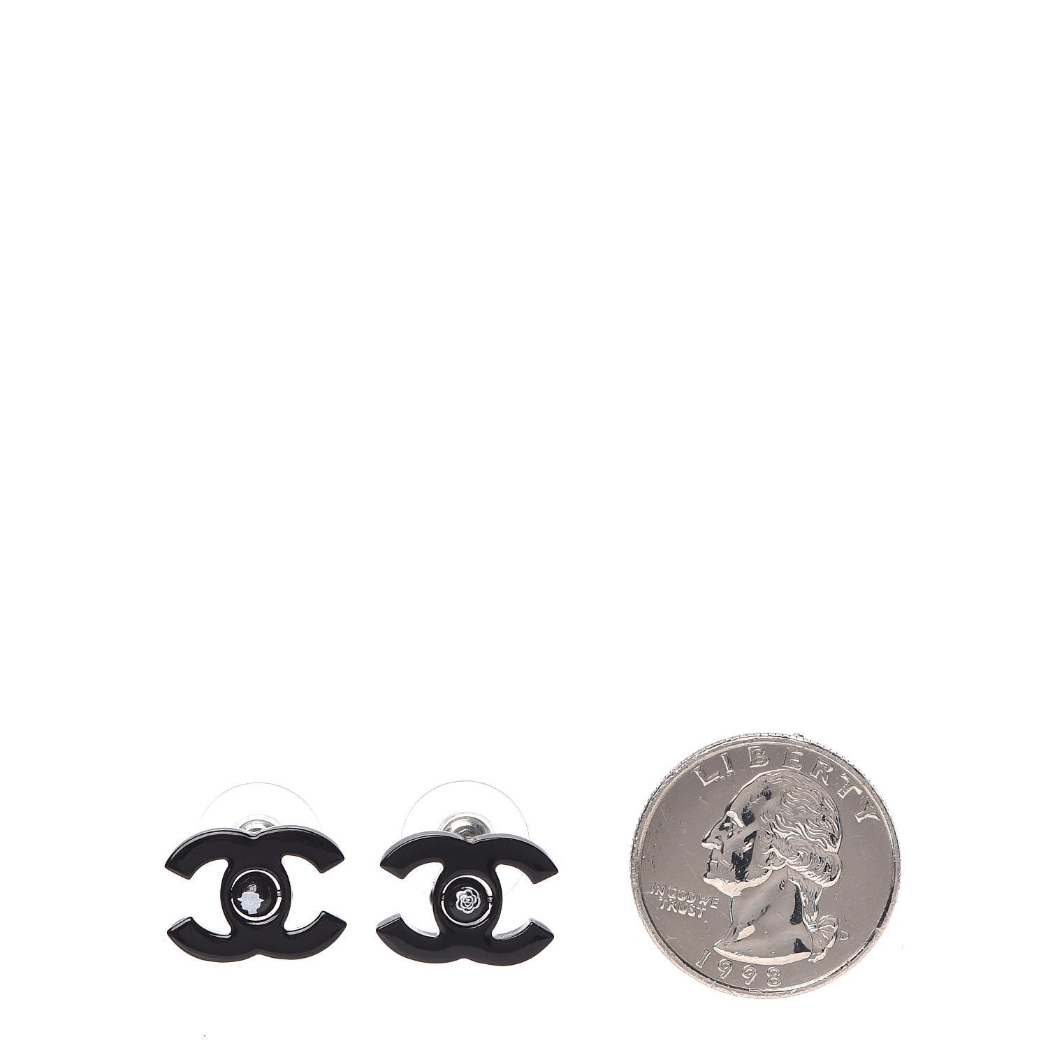 Chanel Resin CC Mademoiselle Earrings Black 2 of 6