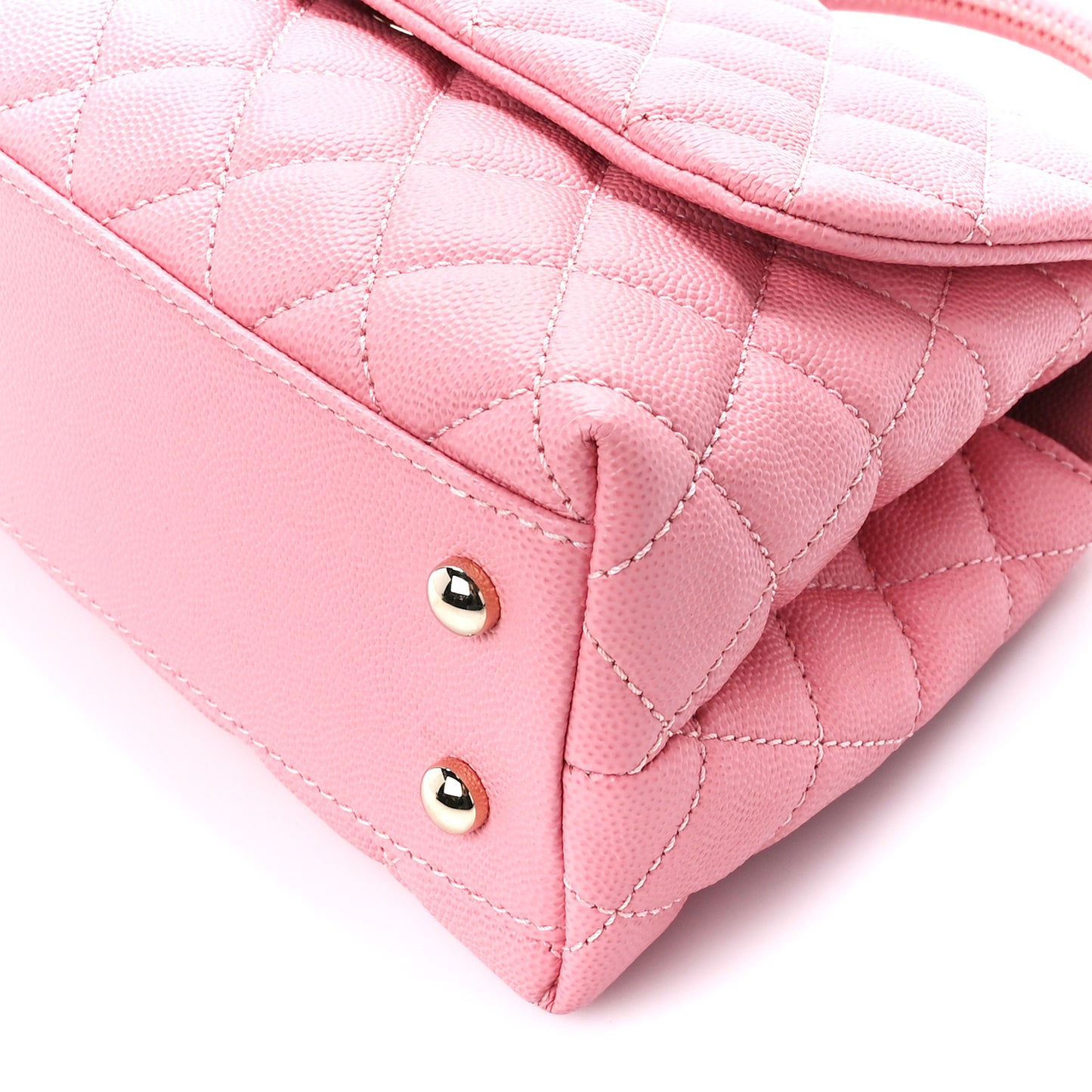 Caviar Quilted Mini Coco Handle Flap Pink